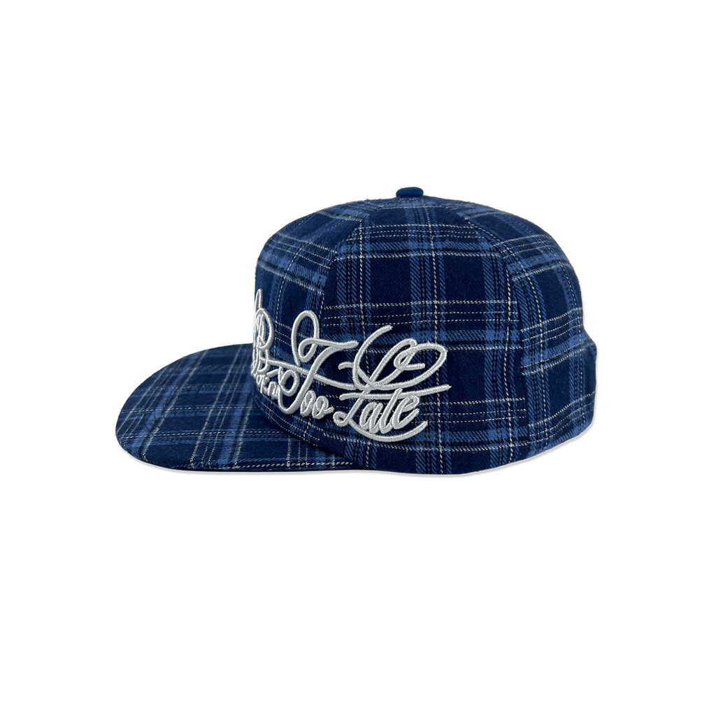 Born Too Late Plaid Snapback Blue